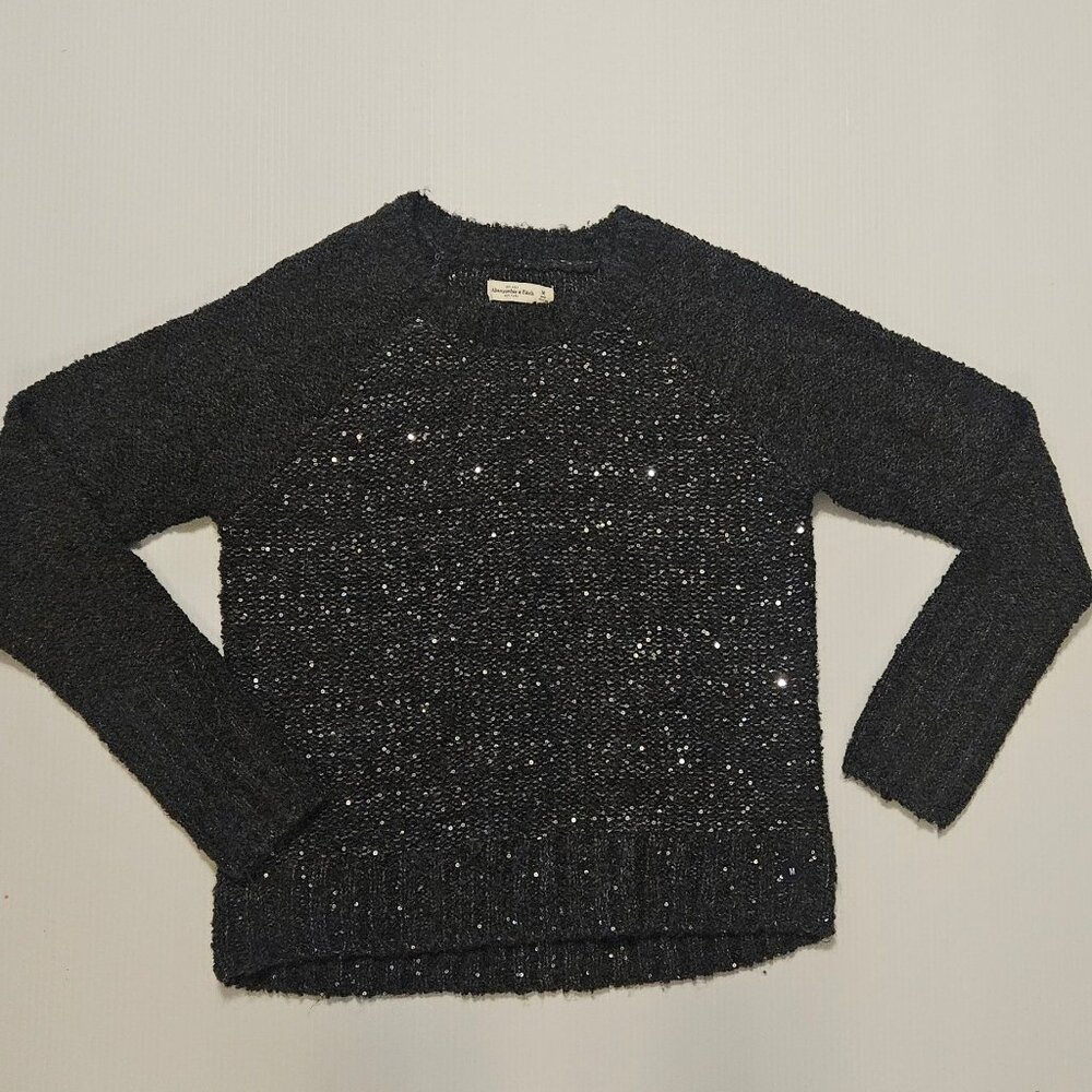 Abercrombie Gray Sequin Sparkle Sweater - Size Medium